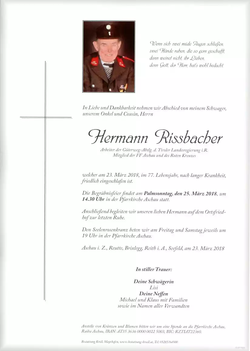 Parte von Hermann Rissbacher